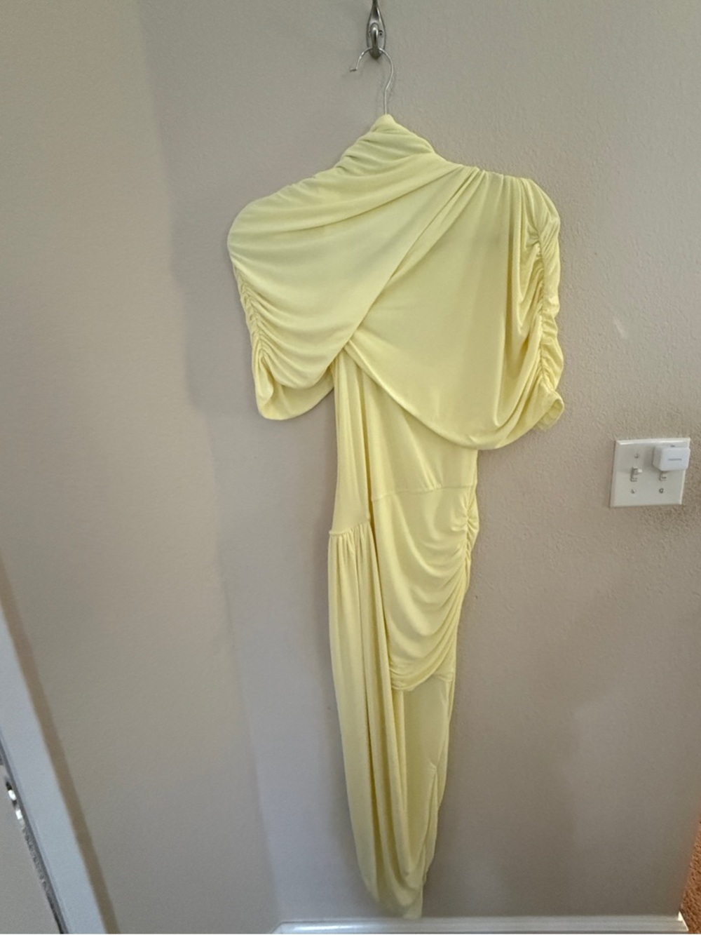 NWOT Club London ENCHANT
Lemon Asymmetric Twisted Cape Midi Dress - Picture 3 of 4